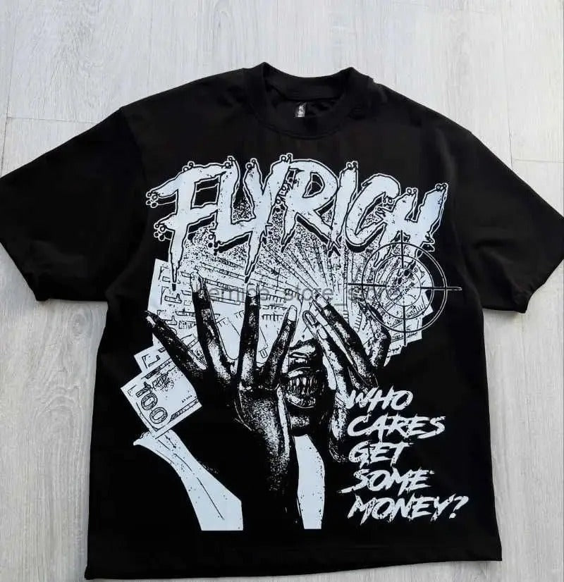 "FLYRICH" Boxy Fit T-shirt