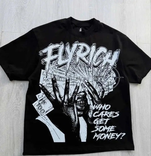 "FLYRICH" Boxy Fit T-shirt